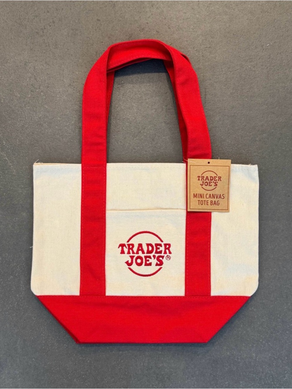 Trader Joe’s Mini Canvas Tote Bag in Red
